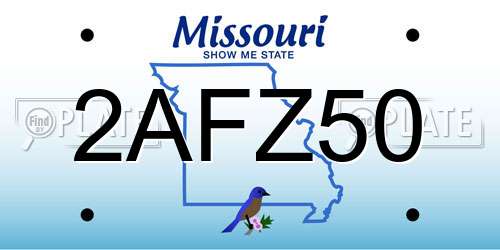 2AFZ50 Missouri License Plate