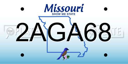 2AGA68 Missouri License Plate