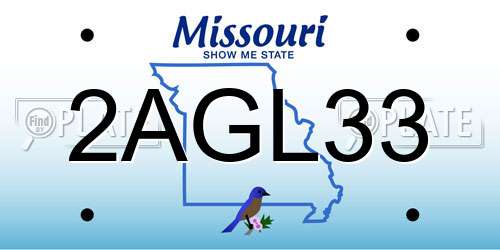 2AGL33 Missouri License Plate