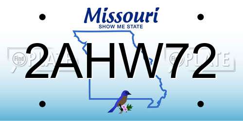 2AHW72 Missouri License Plate
