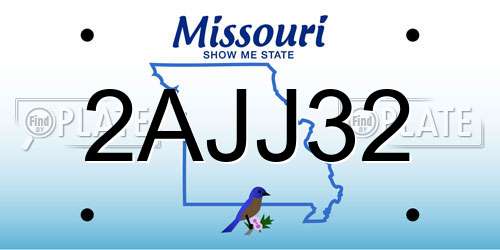 2AJJ32 Missouri License Plate