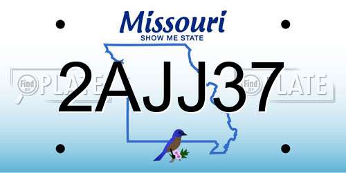 2AJJ37 Missouri License Plate