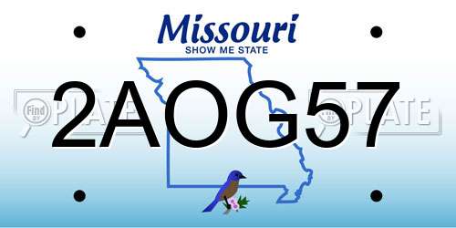 2AOG57 Missouri License Plate