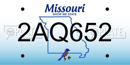 2AQ652 Missouri License Plate