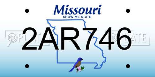 2AR746 Missouri License Plate