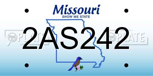 2AS242 Missouri License Plate