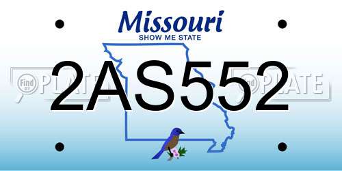 2AS552 Missouri License Plate