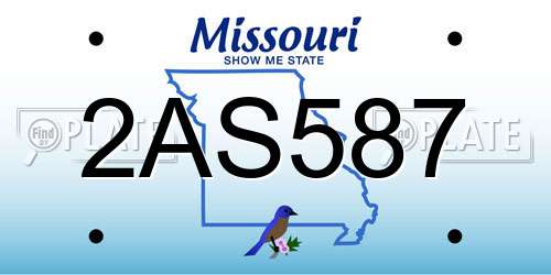 2AS587 Missouri License Plate