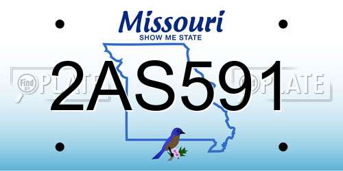 2AS591 Missouri License Plate