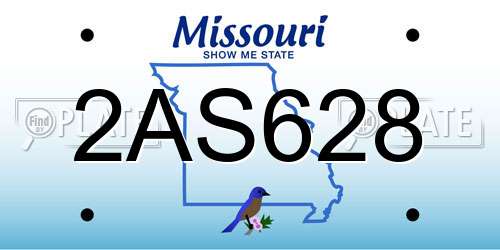 2AS628 Missouri License Plate