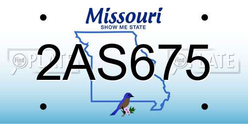 2AS675 Missouri License Plate