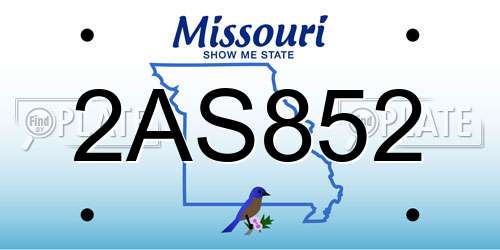 2AS852 Missouri License Plate