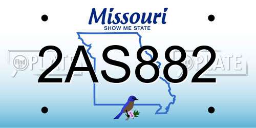 2AS882 Missouri License Plate