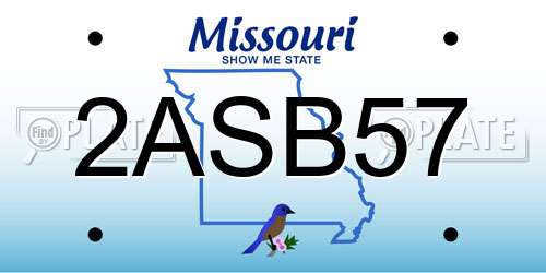 2ASB57 Missouri License Plate