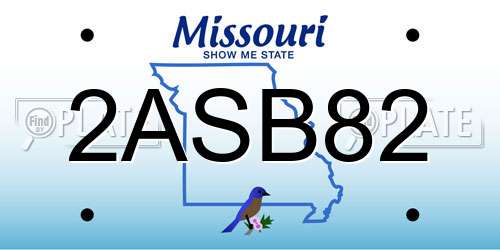 2ASB82 Missouri License Plate