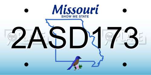 2ASD173 Missouri License Plate
