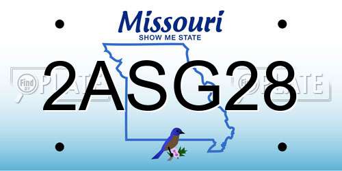 2ASG28 Missouri License Plate