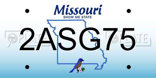 2ASG75 Missouri License Plate