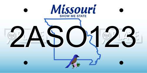 2ASO123 Missouri License Plate