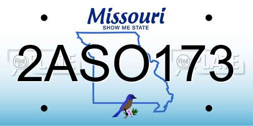2ASO173 Missouri License Plate