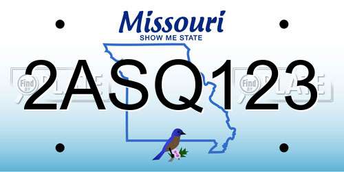 2ASQ123 Missouri License Plate
