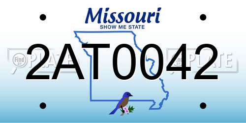 2AT0042 Missouri License Plate