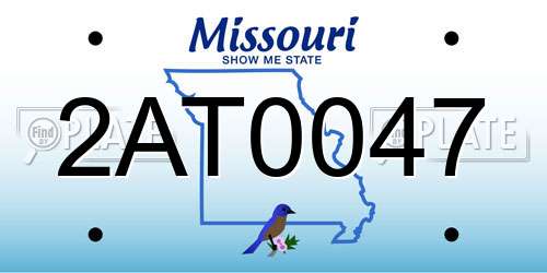 2AT0047 Missouri License Plate