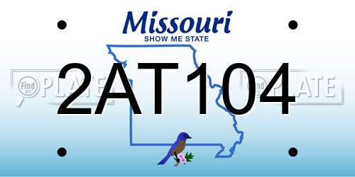 2AT104 Missouri License Plate