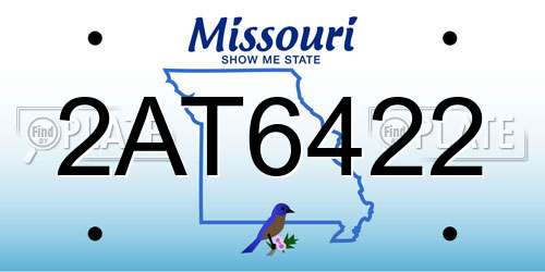 2AT6422 Missouri License Plate