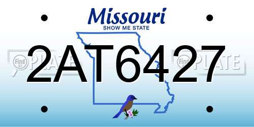 2AT6427 Missouri License Plate