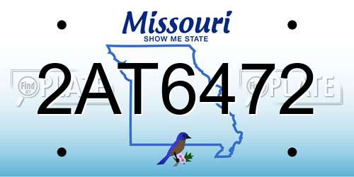 2AT6472 Missouri License Plate
