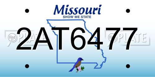 2AT6477 Missouri License Plate