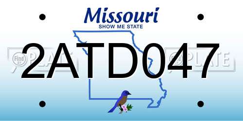2ATD047 Missouri License Plate