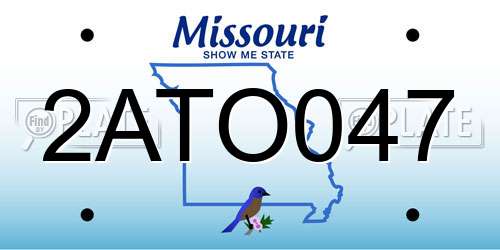 2ATO047 Missouri License Plate