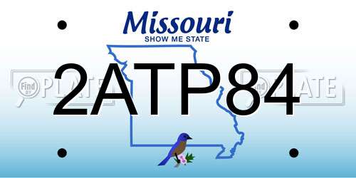 2ATP84 Missouri License Plate