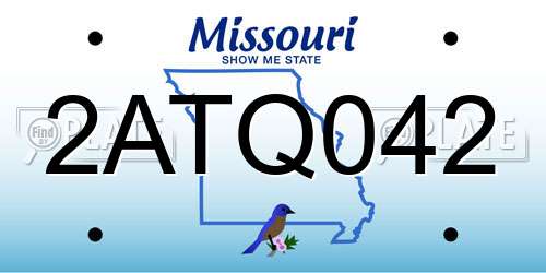 2ATQ042 Missouri License Plate