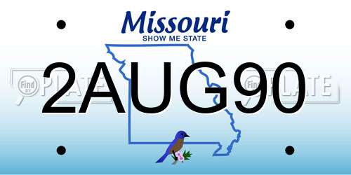 2AUG90 Missouri License Plate