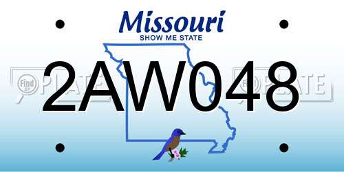 2AW048 Missouri License Plate