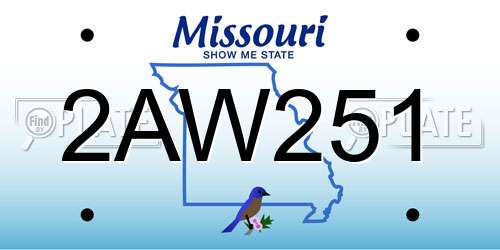 2AW251 Missouri License Plate
