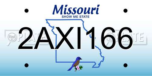 2AXI166 Missouri License Plate