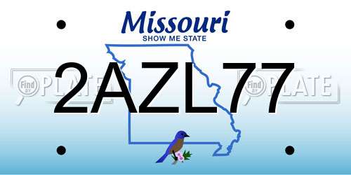 2AZL77 Missouri License Plate