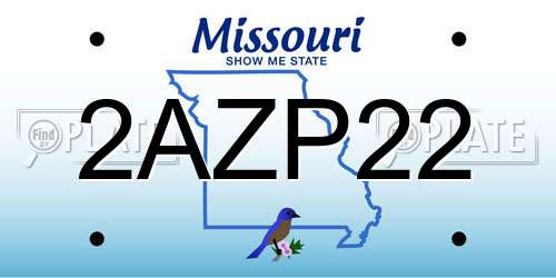 2AZP22 Missouri License Plate
