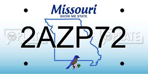 2AZP72 Missouri License Plate