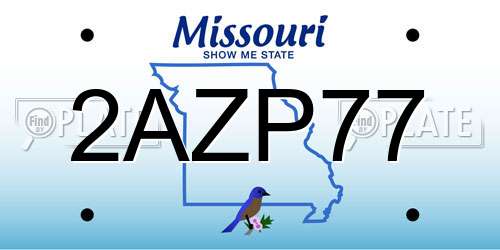 2AZP77 Missouri License Plate