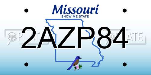 2AZP84 Missouri License Plate