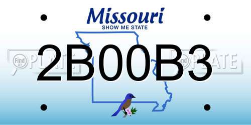 2B00B3 Missouri License Plate