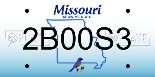 2B00S3 Missouri License Plate