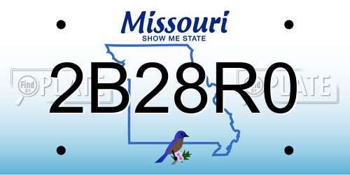 2B28R0 Missouri License Plate