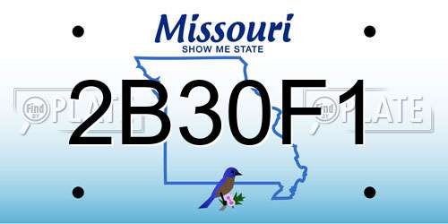 2B30F1 Missouri License Plate