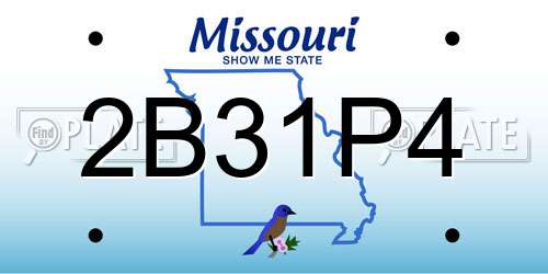 2B31P4 Missouri License Plate